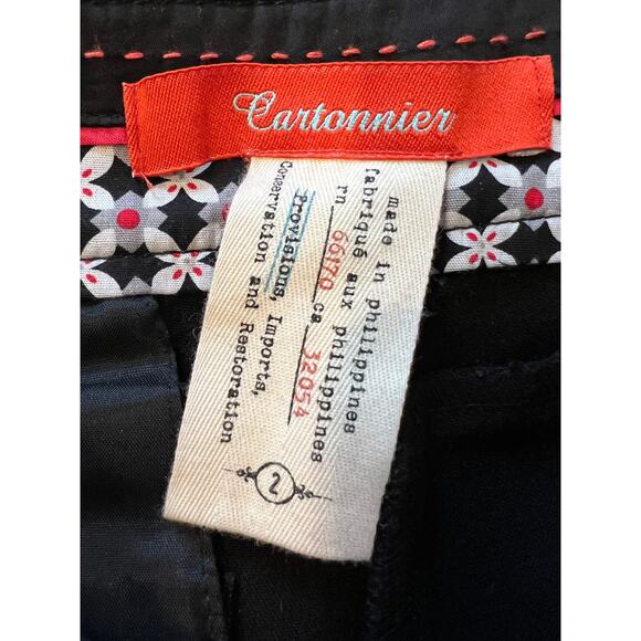 Cartonnier Anthro Tuxedo Tapered Leg Dress Pants Black 2 - Picture 6 of 6